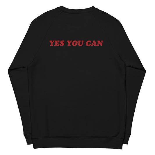 Yes You Can - Unisex organic raglan sweatshirt